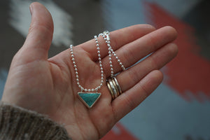 Triangle Necklace- Blue Turquoise