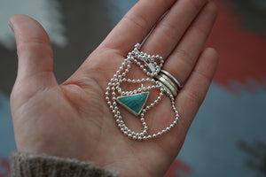 Triangle Necklace- Blue Turquoise