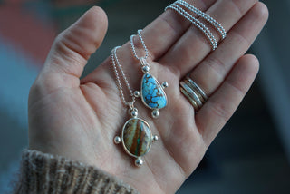 Compass Necklace- Lavender Turquoise