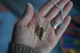 Compass Necklace- Royston Ribbon Turquoise