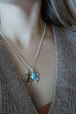 Compass Necklace- Lavender Turquoise