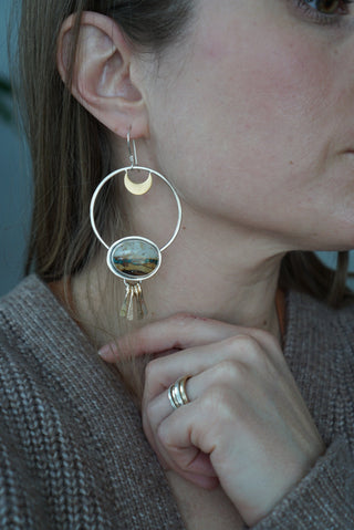 Harvest Moon Hoops- Royston Ribbon Turquoise