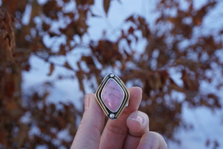O'Keefe Ring- Rhodonite Size 10-10.25