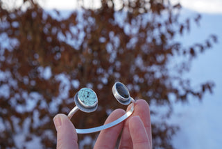Space Between Cuff- White Mountain Variscite & Goldenrod Turquoise
