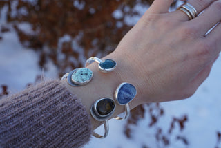 Space Between Cuff- White Mountain Variscite & Goldenrod Turquoise
