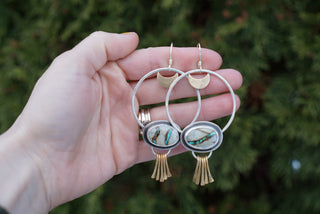 Harvest Moon Hoops- Royston Ribbon Turquoise