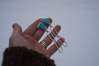 Paperclip Post Earrings- Silver