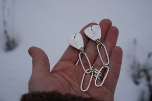 Paperclip Post Earrings- Silver