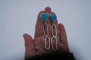Paperclip Post Earrings- Silver