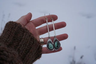 The Bar Earrings- Variscite