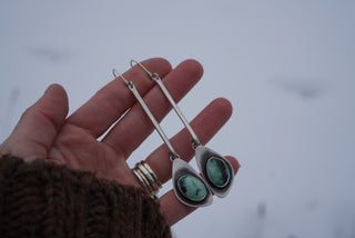The Bar Earrings- Variscite