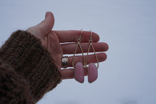 Rain Earrings- Pink Opal