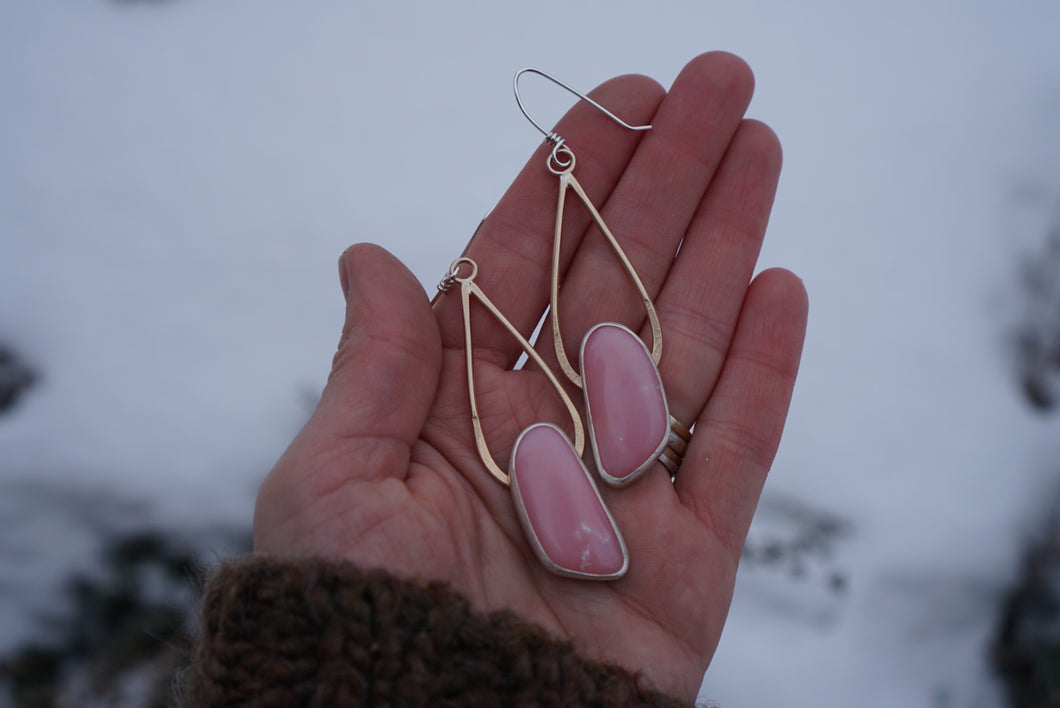 Rain Earrings- Pink Opal