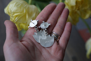 MTO Tulip Post Earrings- Chalcedony