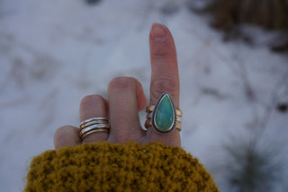 Companions Ring Set- Peruvian Green Opal 8-8.25