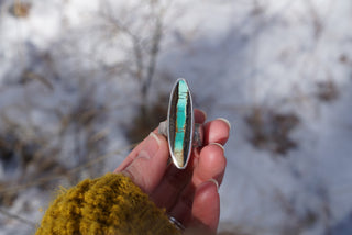 Tower Ring- Boa Ribbon Turquoise-Size 9