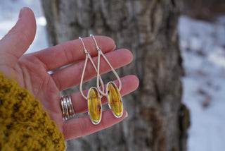 Rain Earrings- Mexican Amber