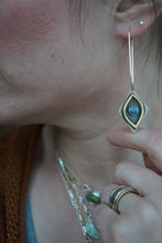 Load image into Gallery viewer, Alchemist Earrings- Silver, Lapis + Diamond Shape

