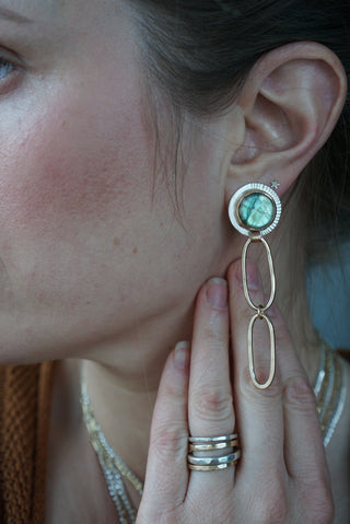Paperclip Post Earrings- 14K Goldfill