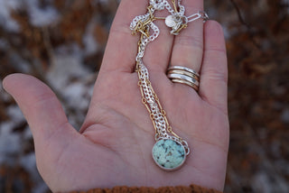 Two Tone Choker- White Mountain Variscite