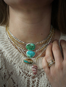 Wide Chain Two Tone Choker- Otteson Turquoise