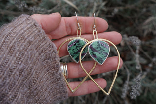 Bird’s Eye Earrings- Ruby in Zoisite