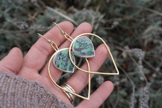 Bird’s Eye Earrings- Ruby in Zoisite
