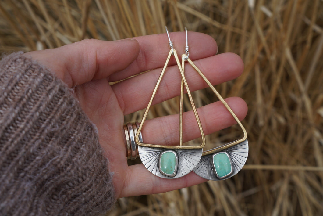 Dawn Earrings- Silver and Brass