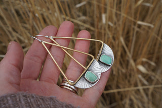 Dawn Earrings- Silver and Brass