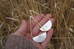 Dawn Earrings- Silver and Brass