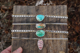 Two Tone Choker- Rhodochrosite