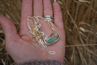 Two Tone Choker- Royston Ribbon Turquoise
