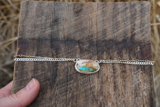 Two Tone Choker- Royston Ribbon Turquoise
