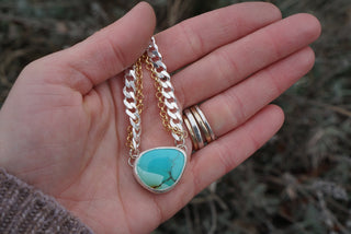 Wide Chain Two Tone Choker- Otteson Turquoise