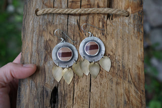 Sunflower Earrings- Banded Jasper