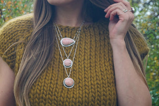 October Necklace- Horizontal Pear Pendant
