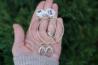 Ties that Bind Earrings- Rutile Quartz & White Buffalo