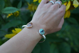 Space Between Cuff- New Lander & Peach Quartz