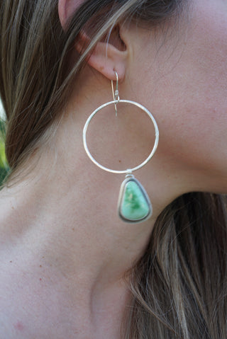 Plain Jane Hoops- Green Turquoise