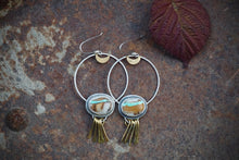 Load image into Gallery viewer, Harvest Moon Hoops- Royston Ribbon Turquoise
