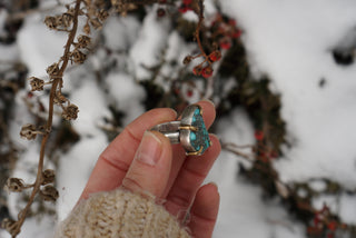 Talon Ring- Nugget Turquoise Size 7.25-7.5