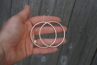 Large New Moon Hoops- Sterling Silver- MTO
