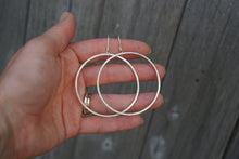 Load image into Gallery viewer, Large New Moon Hoops- Sterling Silver- MTO
