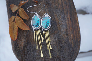 Be Free Fringe Earrings- Azurite