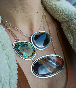 Calamity Statement Necklace- Serape Jasper