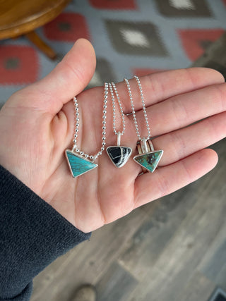 Triangle Necklace- Blue Turquoise