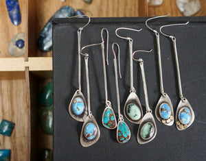 The Bar Earrings- Lavender Turquoise