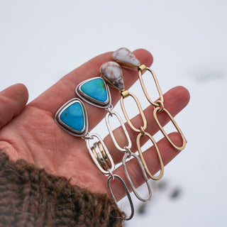 Paperclip Post Earrings- 14K Goldfill