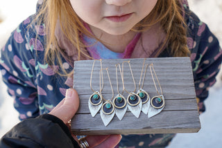 Alchemist Earrings- Gold, Turquoise + Petal Shape