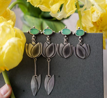 Load image into Gallery viewer, MTO Tulip Post Earrings- Chalcedony
